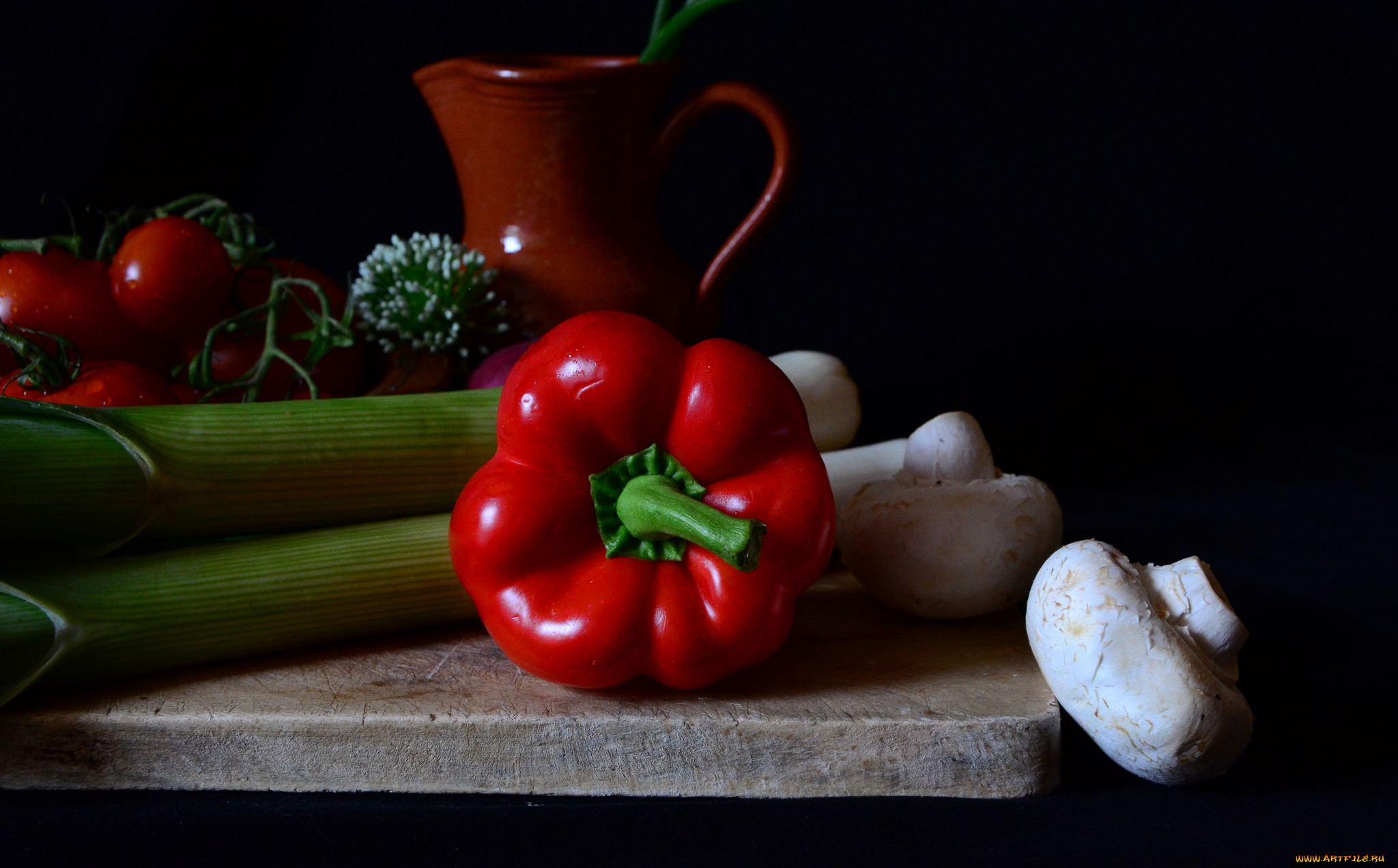 Натюрморт овощи на столе